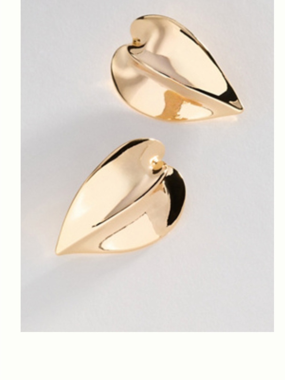 Anthropologie Gold tone Leaf Drop Stud Earrings